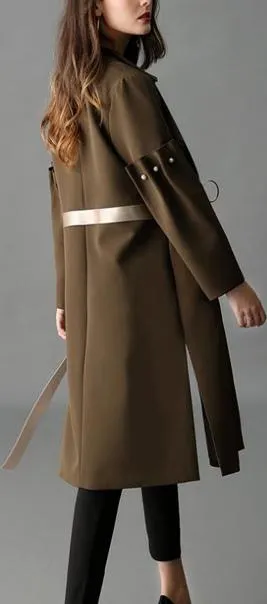 Button Ruffled-Sleeve Coat