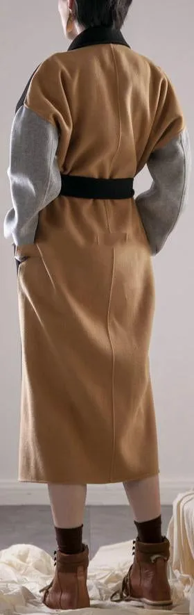 Color-Block Wool-Blend Coat