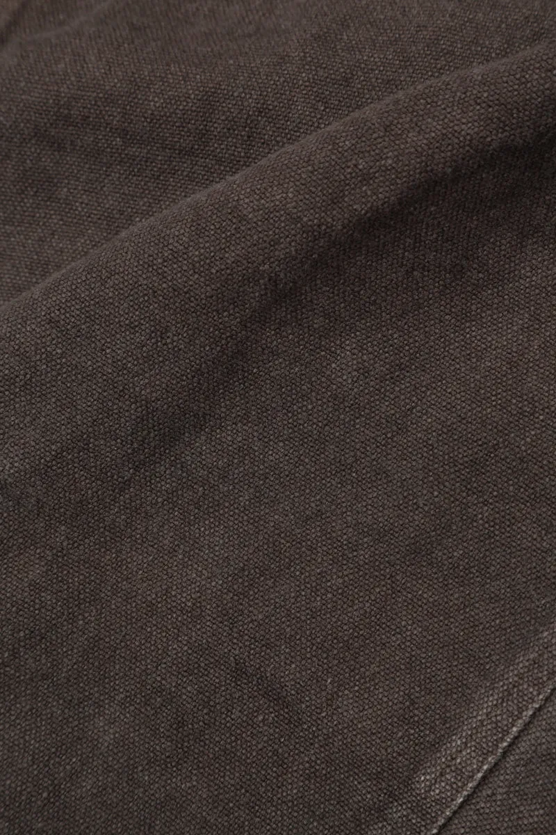 Loose Back Pockets Off-Dye Truffle Linen Trousers