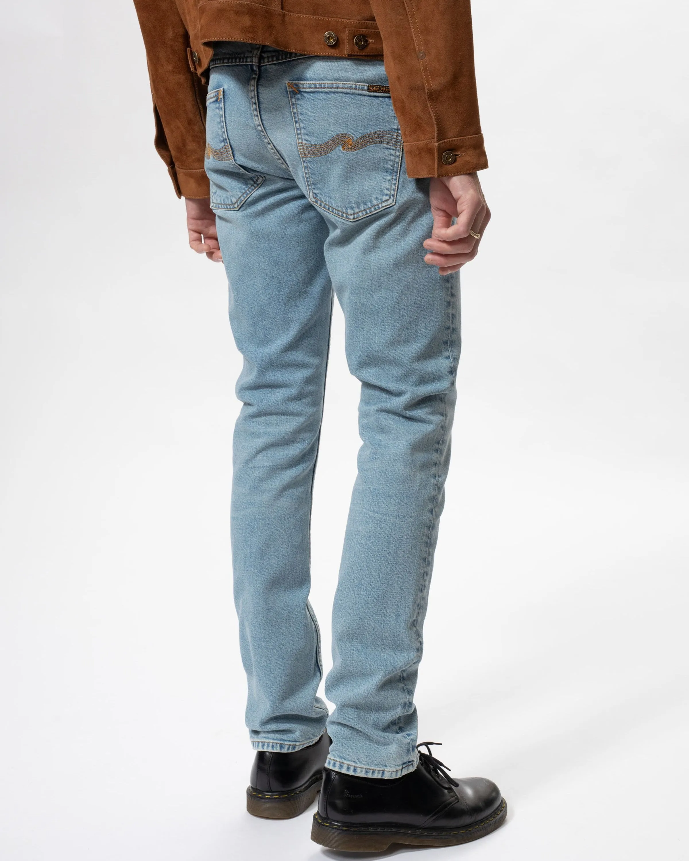 Nudie Lean Dean Slim Tapered Mens Jeans - Blue Noise
