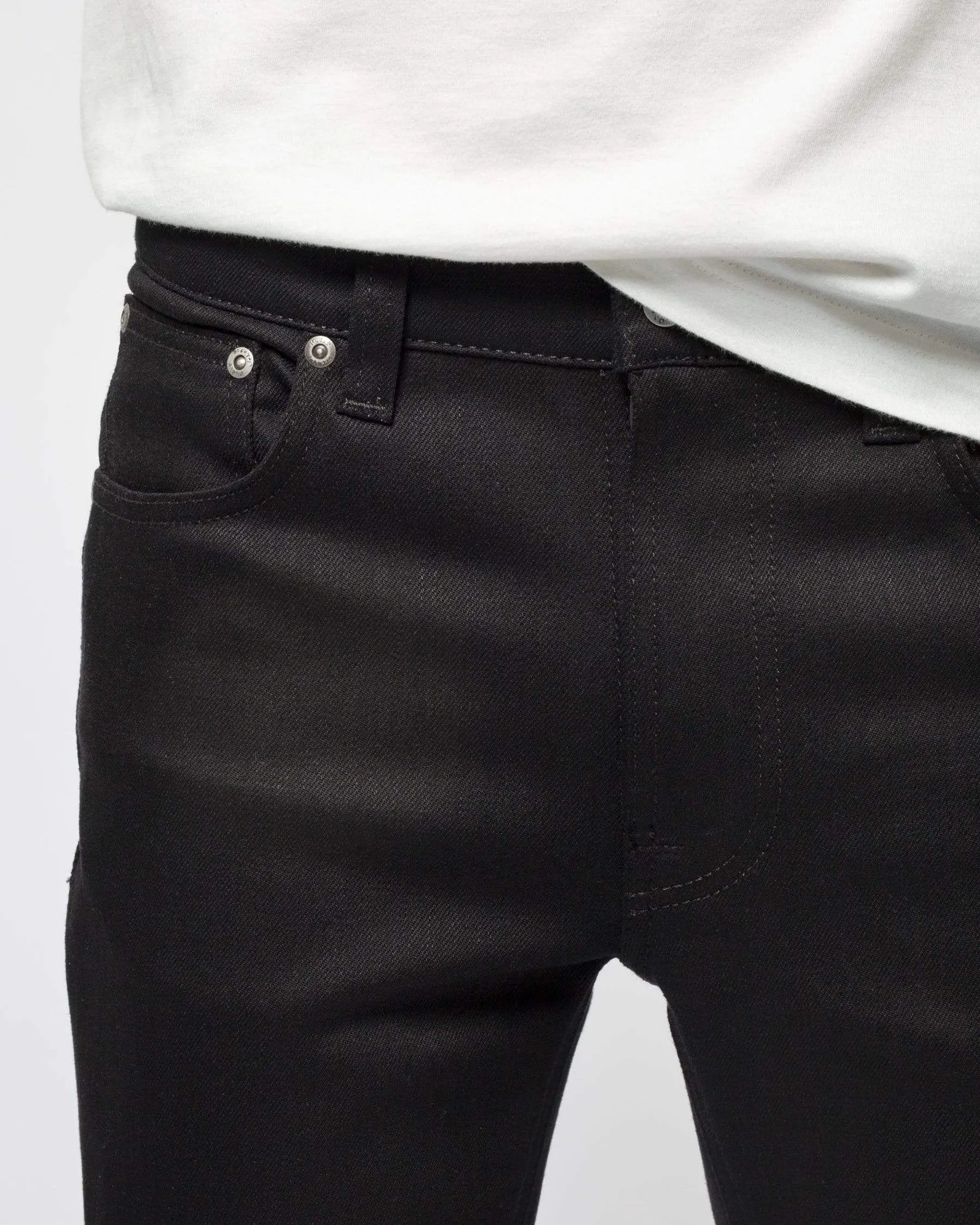 Nudie Lean Dean Slim Tapered Mens Jeans - Dry Ever Black