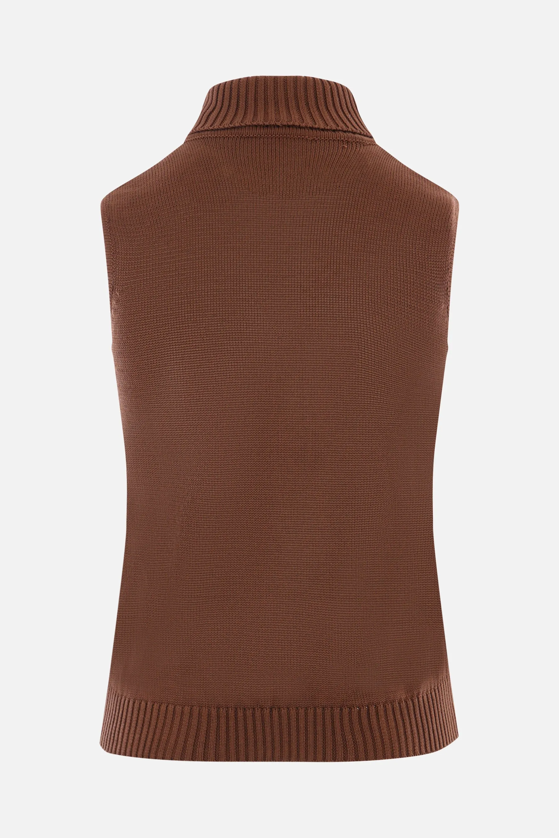 Turtleneck knit sleeveless top