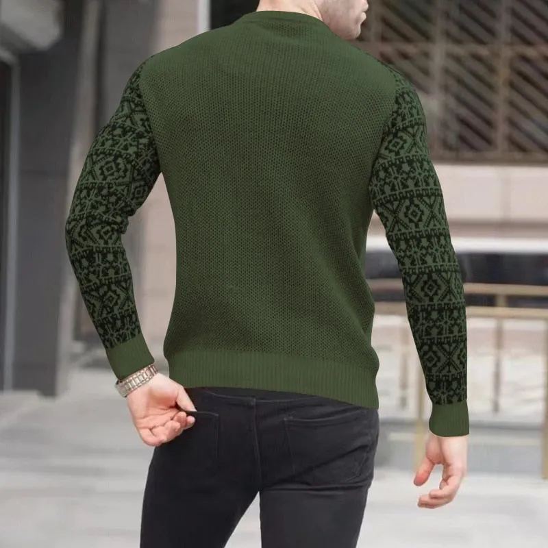 West Louis Slim Style Pattern Knit Sweater