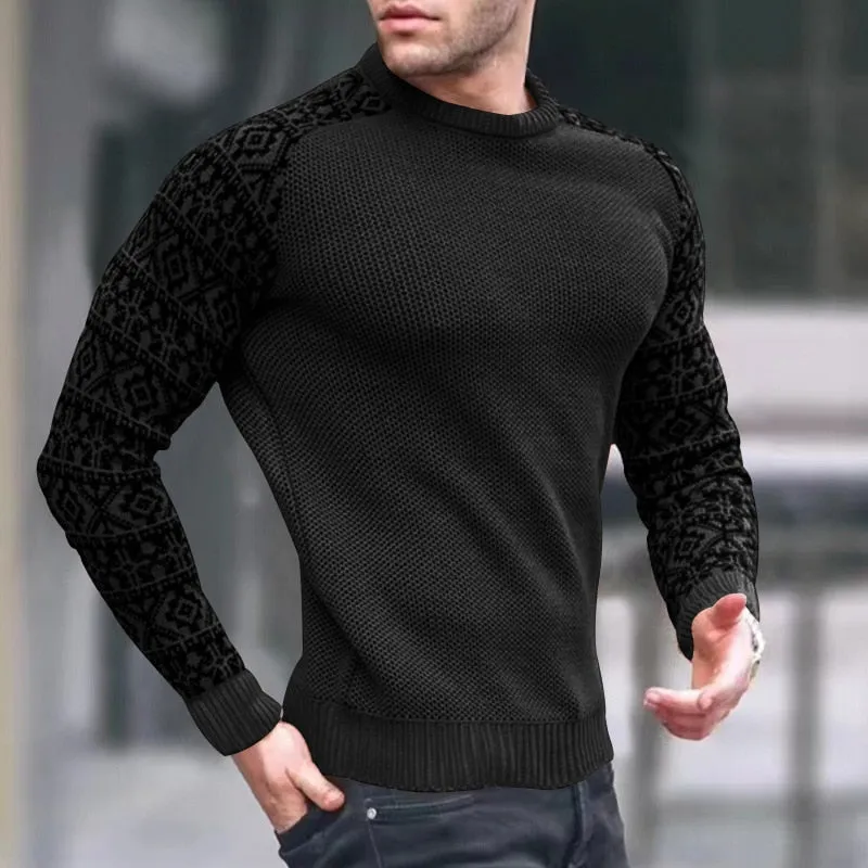 West Louis Slim Style Pattern Knit Sweater