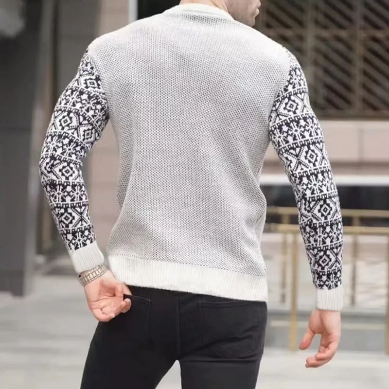 West Louis Slim Style Pattern Knit Sweater