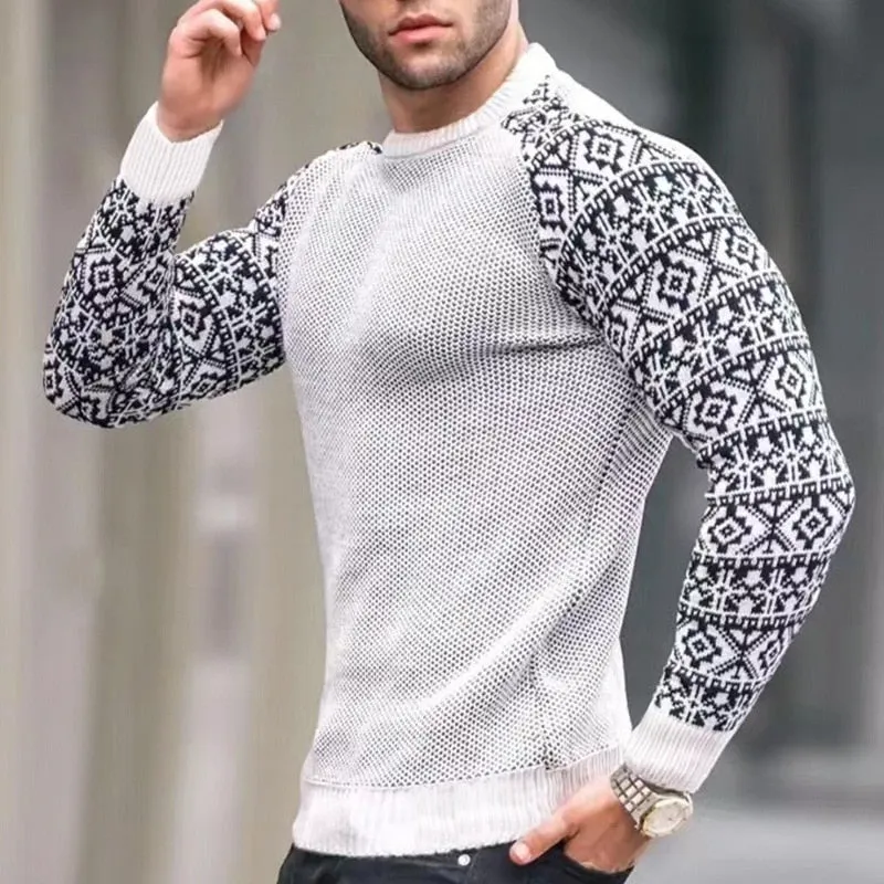 West Louis Slim Style Pattern Knit Sweater