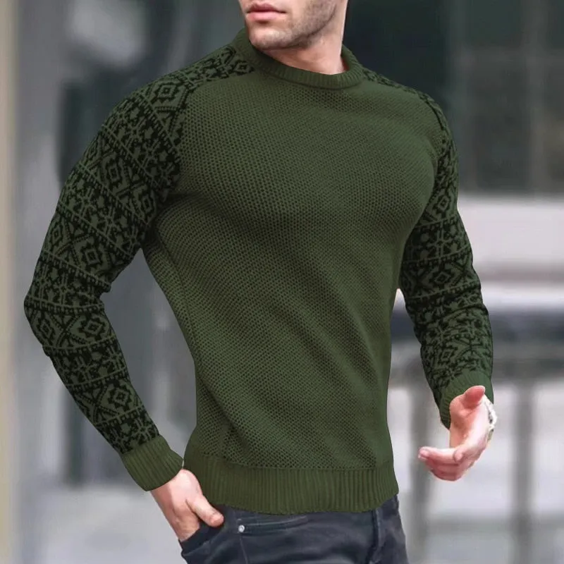 West Louis Slim Style Pattern Knit Sweater