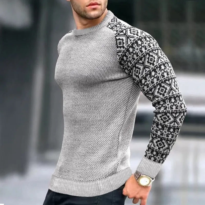 West Louis Slim Style Pattern Knit Sweater