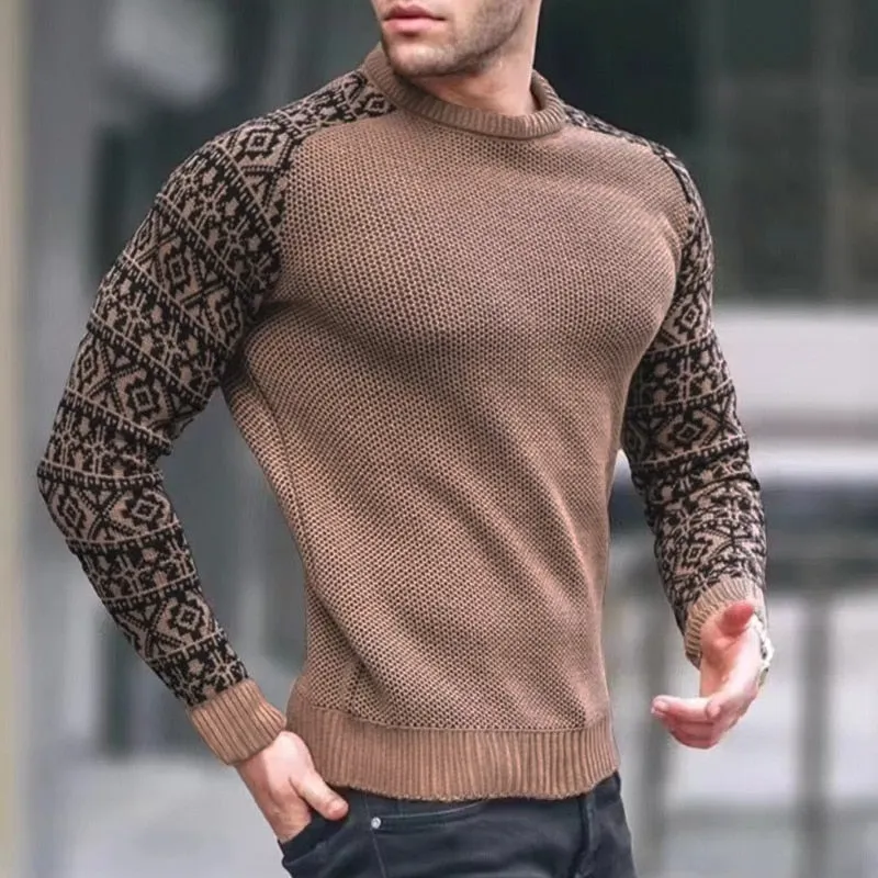 West Louis Slim Style Pattern Knit Sweater