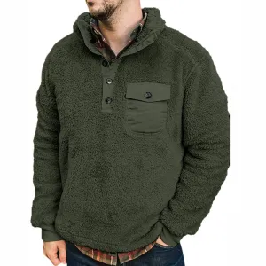 West Louis Very Warm Chest Button & Pocket Hoodie