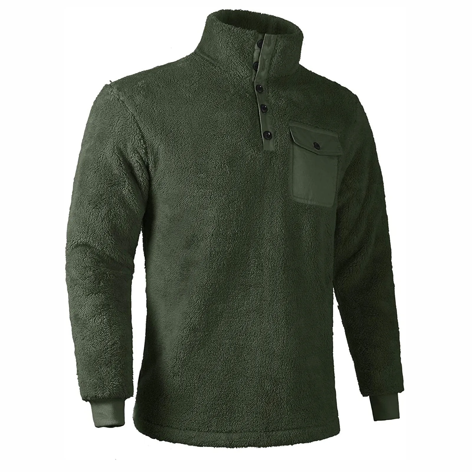 West Louis Very Warm Chest Button & Pocket Hoodie