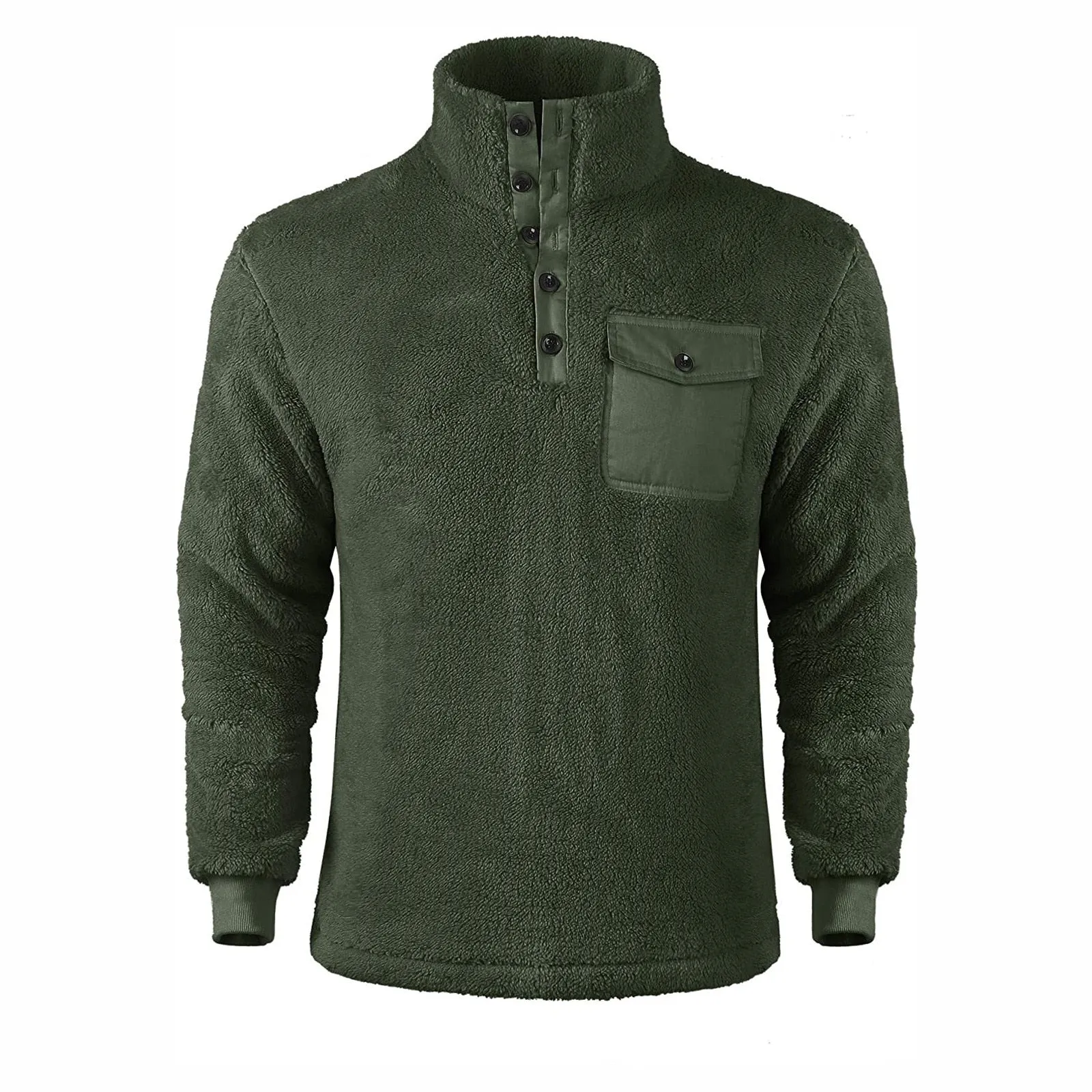 West Louis Very Warm Chest Button & Pocket Hoodie