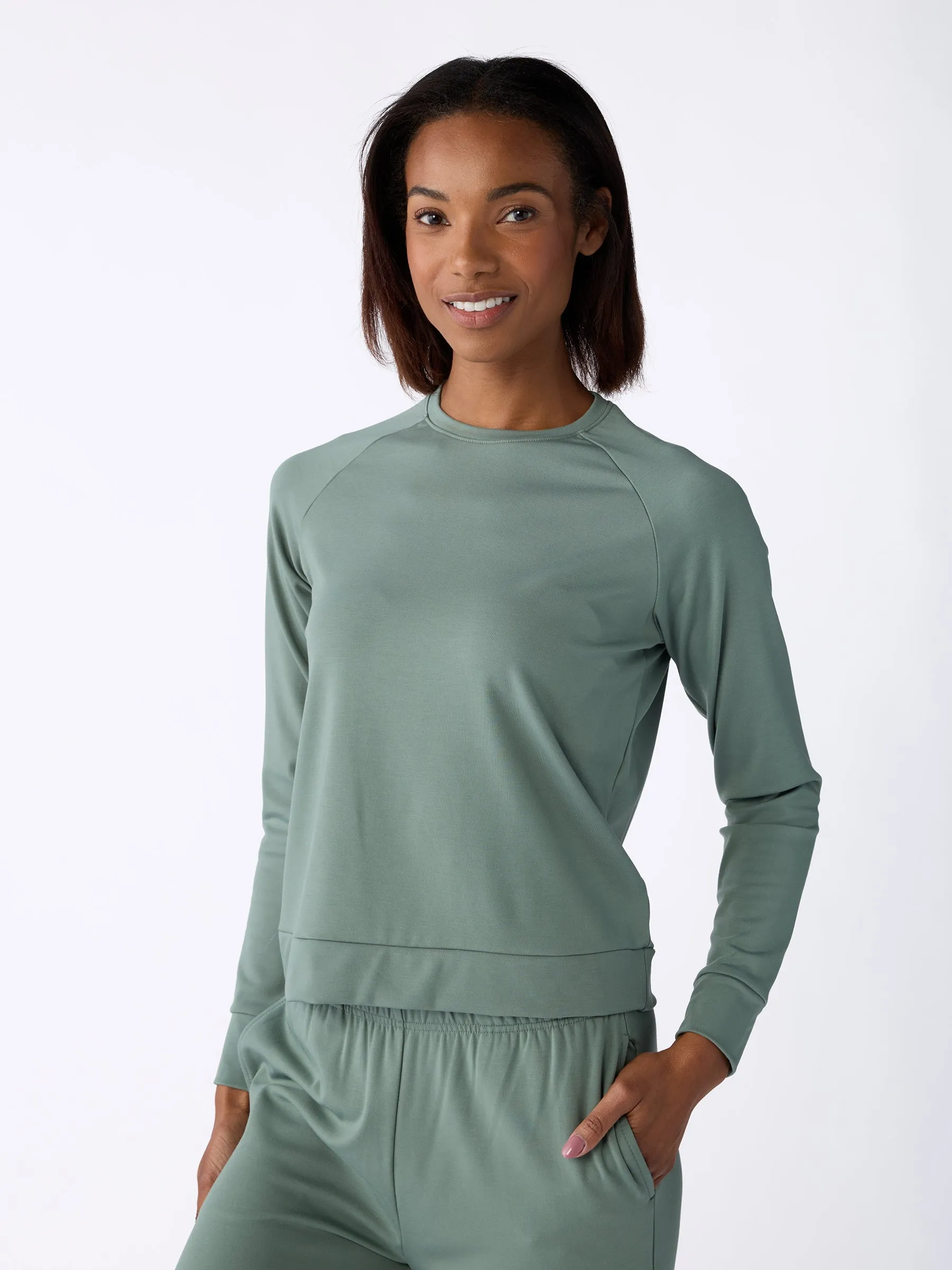 Women's Brushed Bamboo Pullover Crew