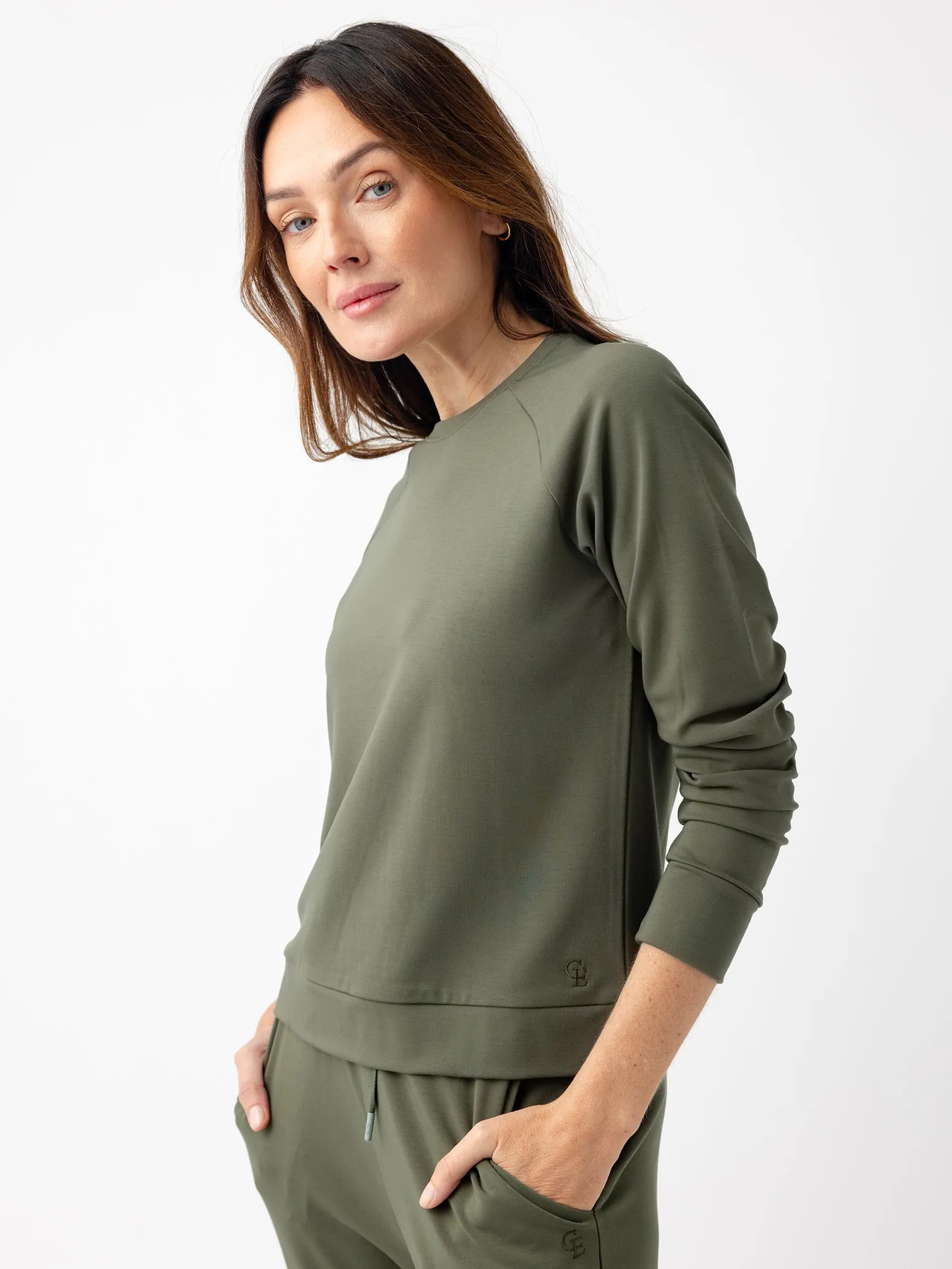 Women's Brushed Bamboo Pullover Crew