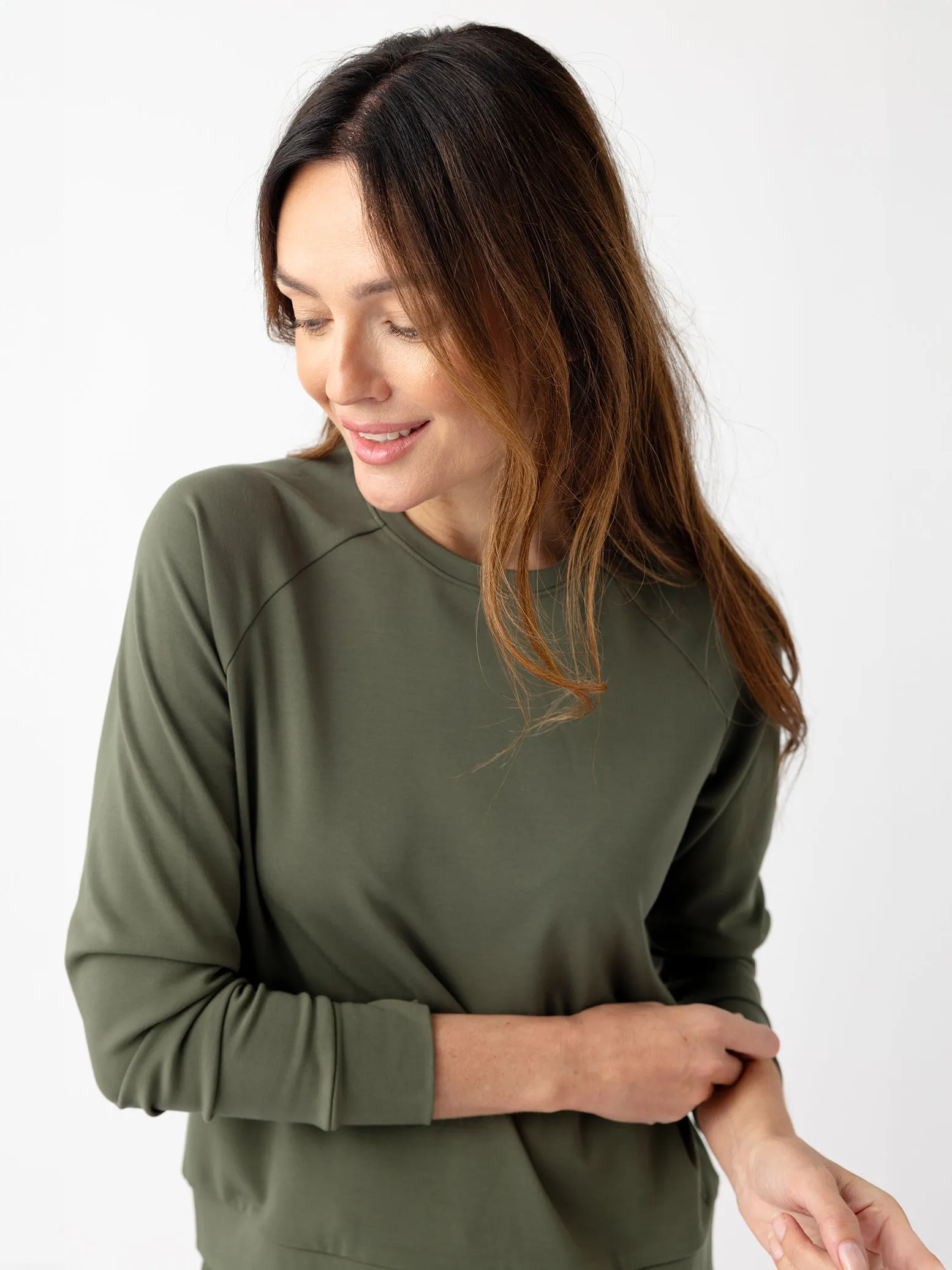 Women's Brushed Bamboo Pullover Crew